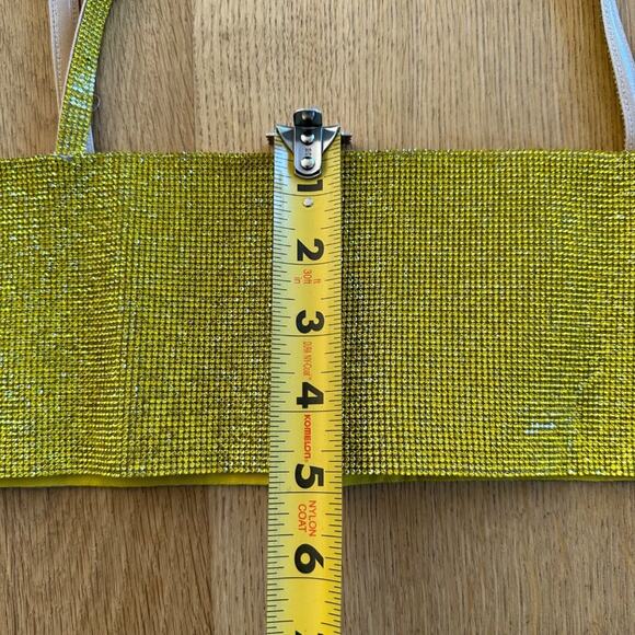 Nué Women's Yellow Crystal Embellished Charlotte Cropped Top - Picture 4 of 7